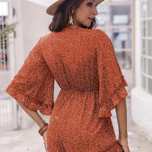 Ruffle-Trim Tie-Front Romper - Picture 2 of 3